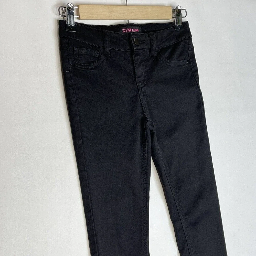 Girls Black Skinny Design Lab Chino Pants Size 8